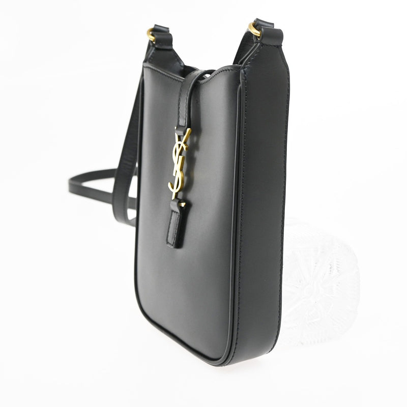 Saint Laurent Le 5 A 7 Vertical Leather Black Bag