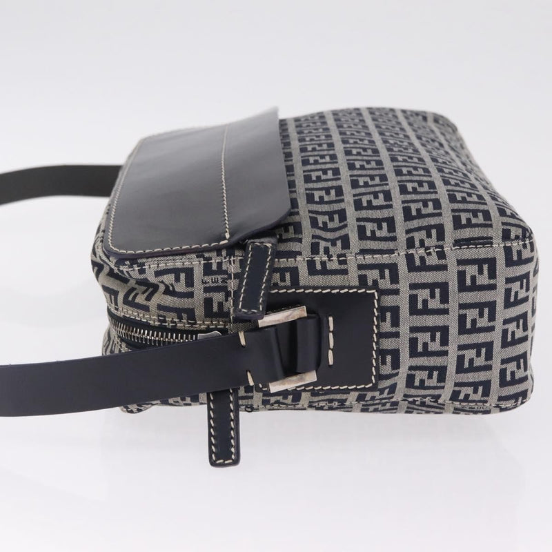 Fendi Shoulder Zucchino Canvas Navy Bag
