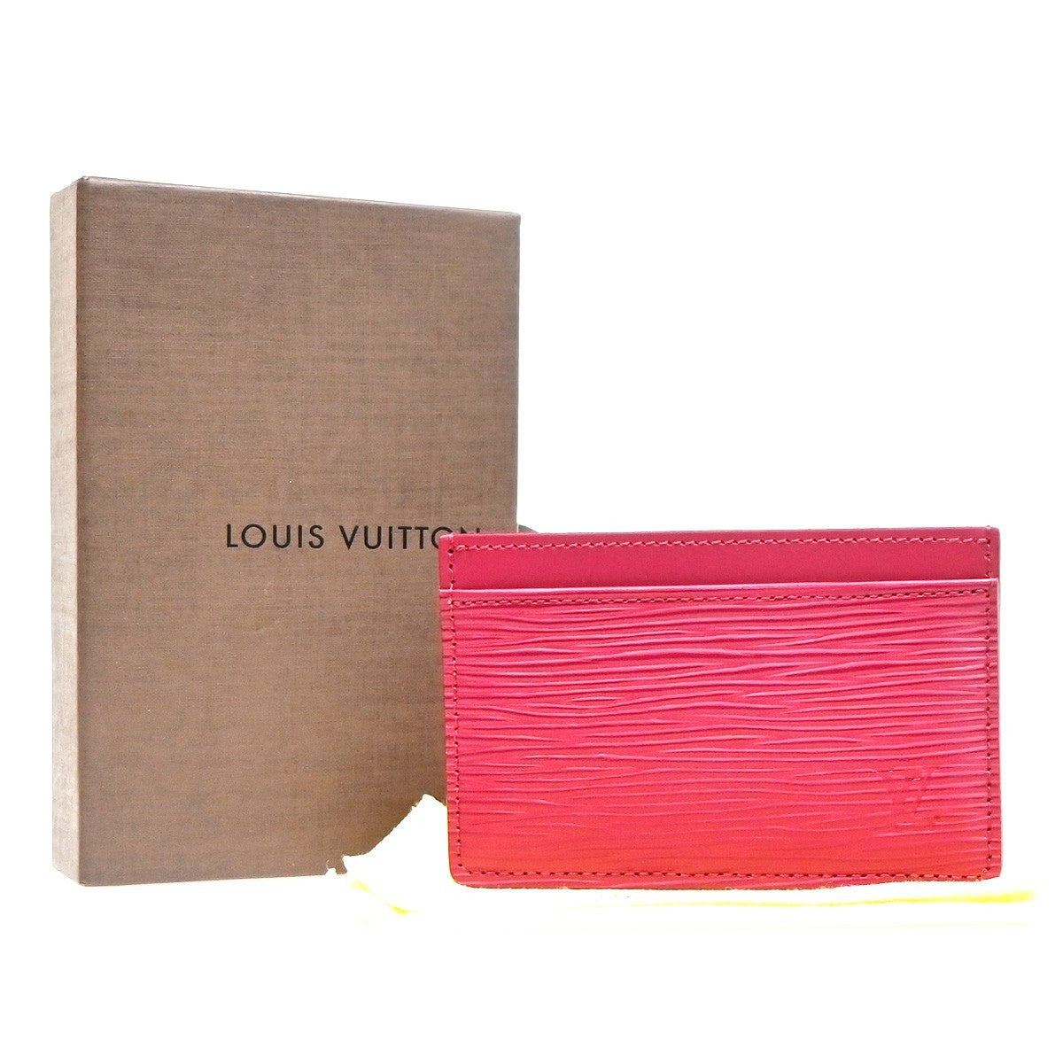 Louis Vuitton Porte Cartes Simple Card Holder Epi Leather Red Accessory