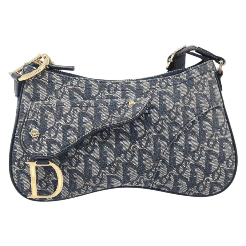 Christian Dior Saddle Messenger Oblique Canvas Navy