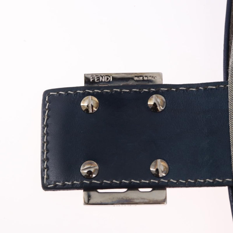 Fendi Baguette Zucchino Canvas Navy Bag