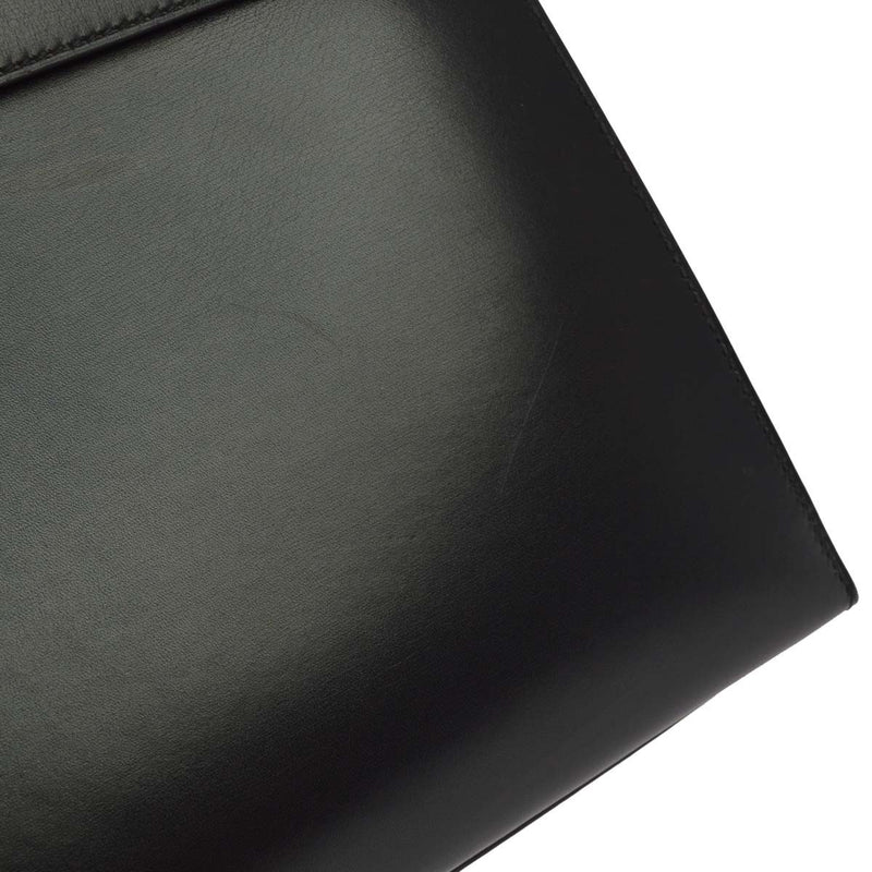Hermes Kelly Black Box Calf With Gold Hardware Calfskin Bag