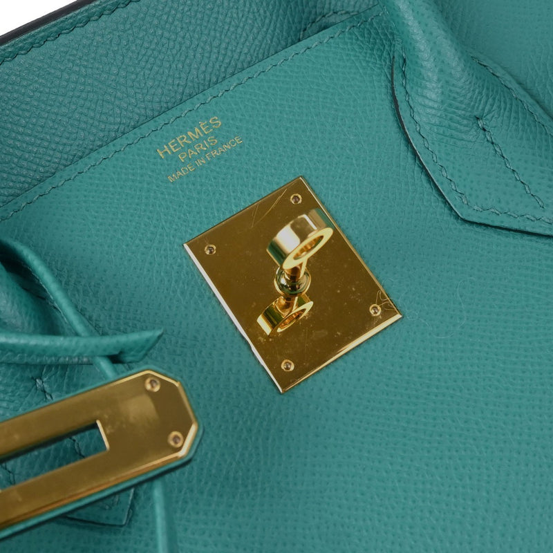 Hermes Birkin Green Epsom With Gold Hardware Leather Bag