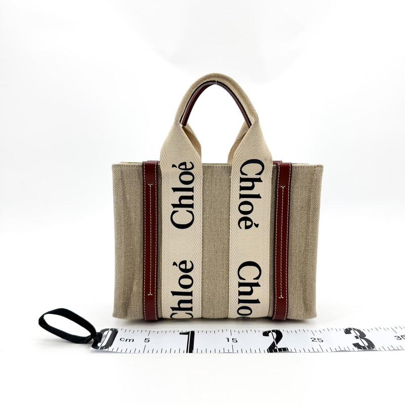 Chloe Woody Canvas With Leather Brown Bag