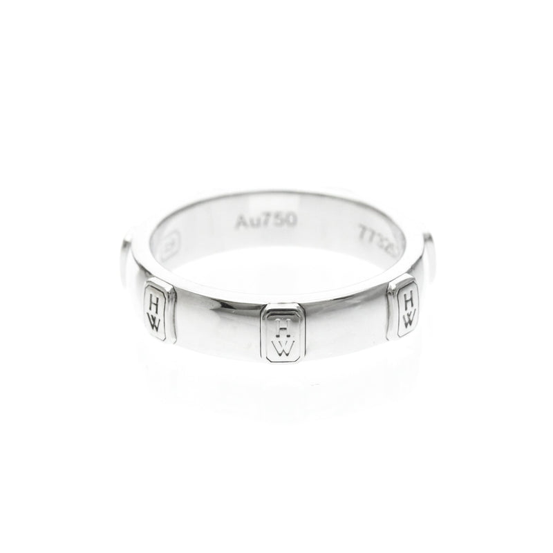 Harry Winston Hw Logo Band 18k White Gold With Diamond Silver White_gold Bijoux