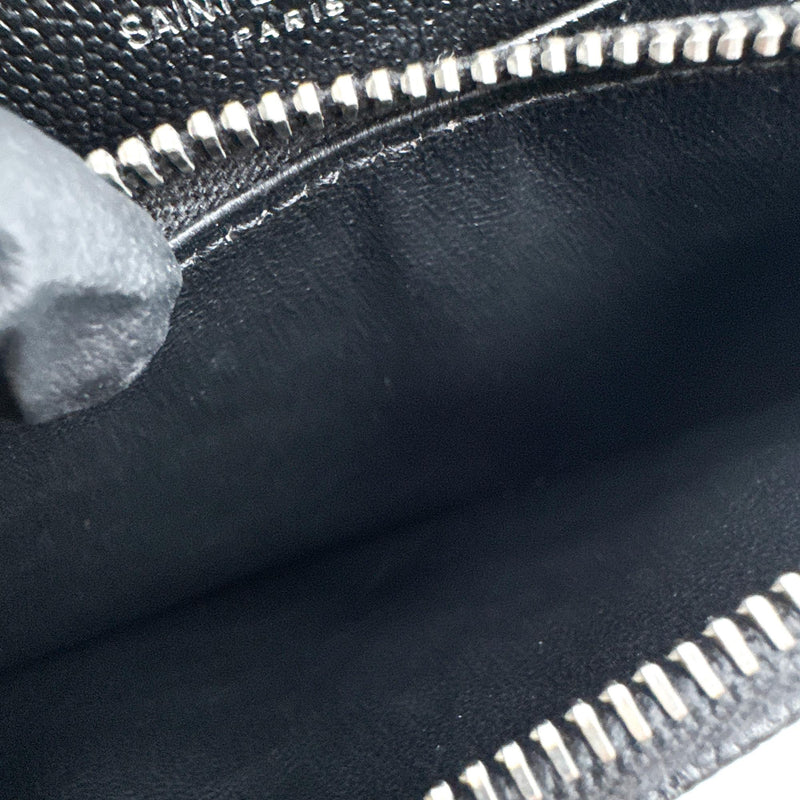 Saint Laurent Classic Monogram Wallet On Chain Matelasse Chevron Leather Black Bag