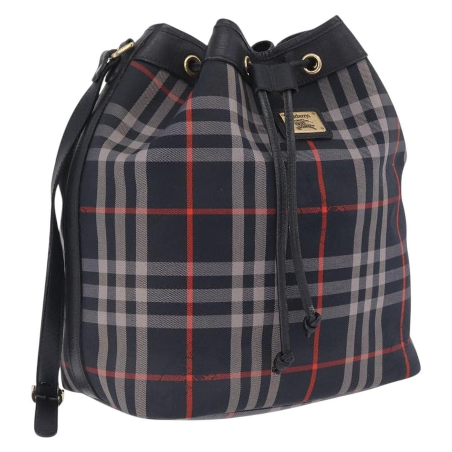 Burberry Nova Check Shoulder Bag Canvas Black