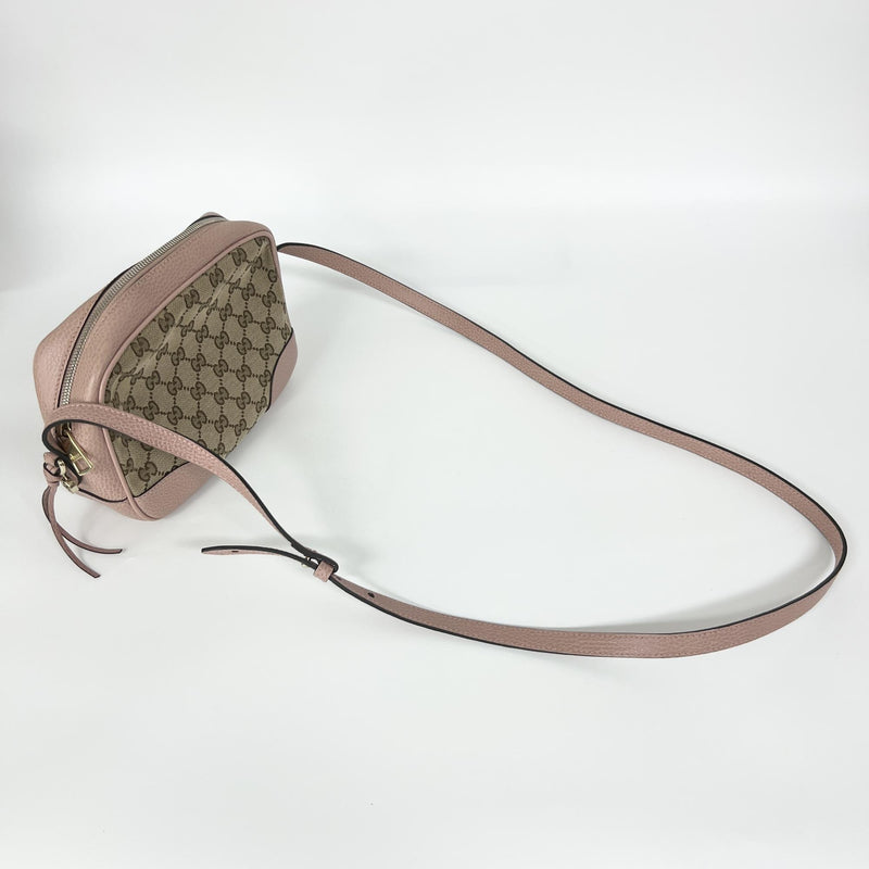 Gucci Bree Disco Gg Canvas With Leather Brown Bag