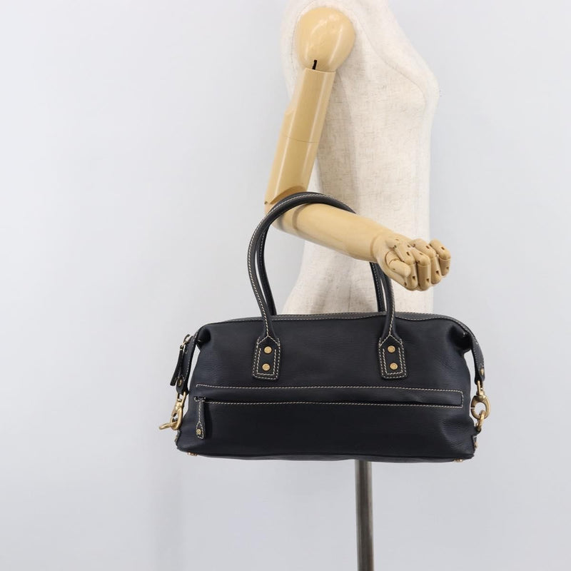 Celine Top Handle Leather Black Bag