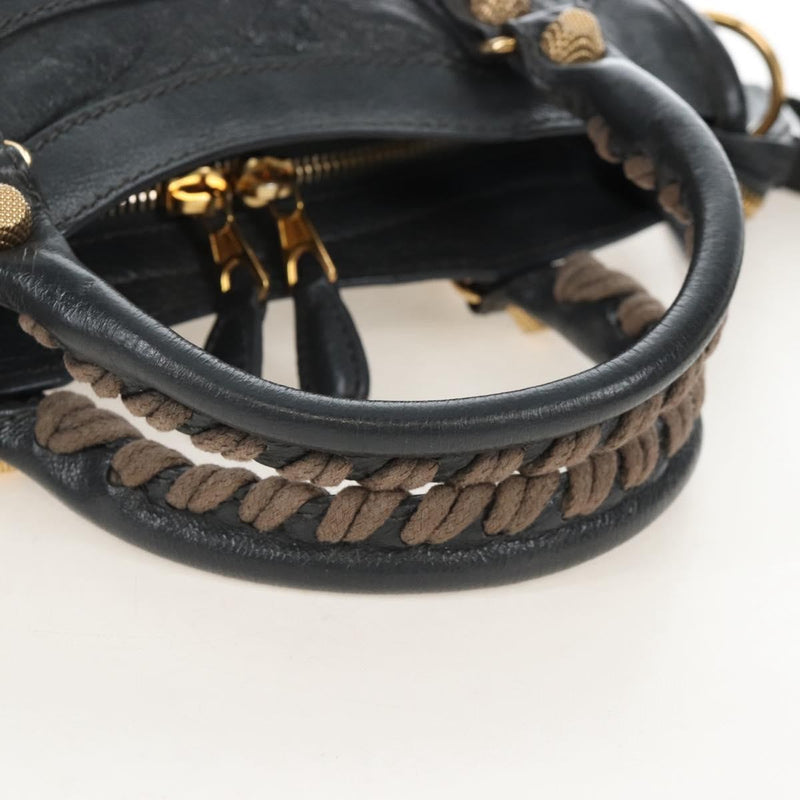 Balenciaga City Giant Studs Leather Gray Bag