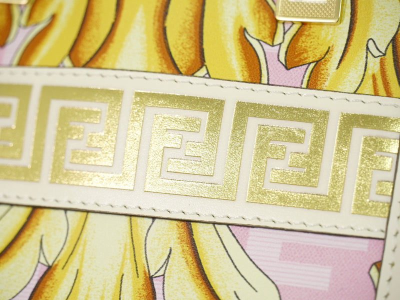 Fendi X Versace Fendace Convertible Sunshine Shopper Printed Laminated Leather Multicolour Bag