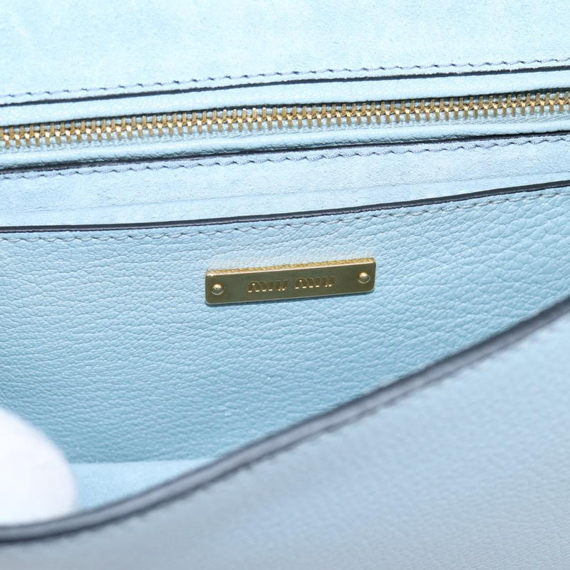 Miu Miu Madras Crystal Buckle Leather Blue Bag