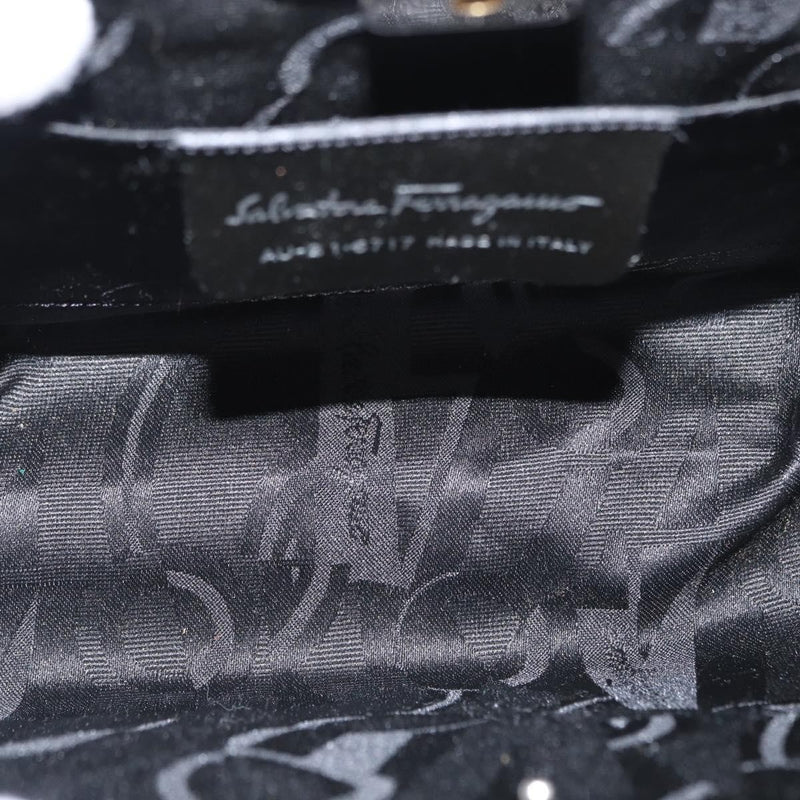 Salvatore Ferragamo Vintage Gancini Chain Leather Silver Stainless_steel Bag