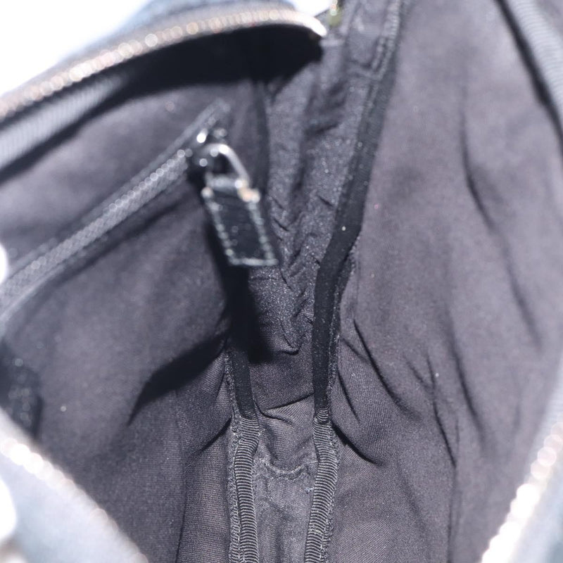 Gucci Front Zip Messenger Canvas And Leather Black