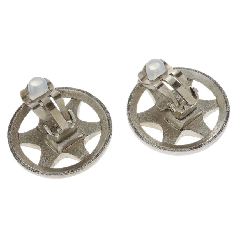 Chanel Vintage Cut-Out Cc Clip-On Metal Silver Silver_plated Bijoux