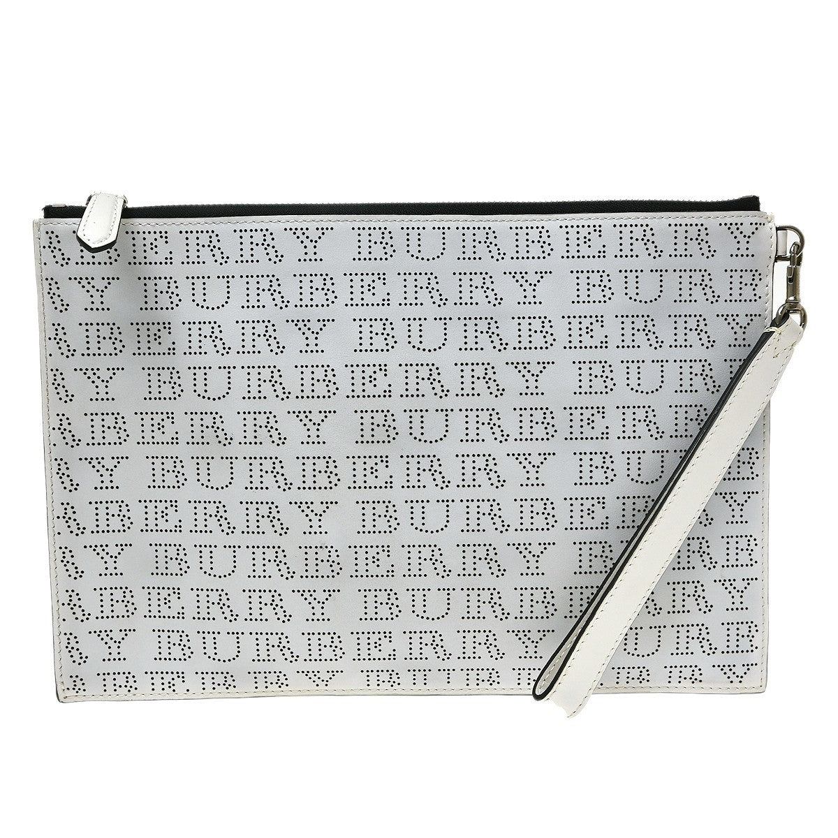 Burberry Zip Clutch Leather White