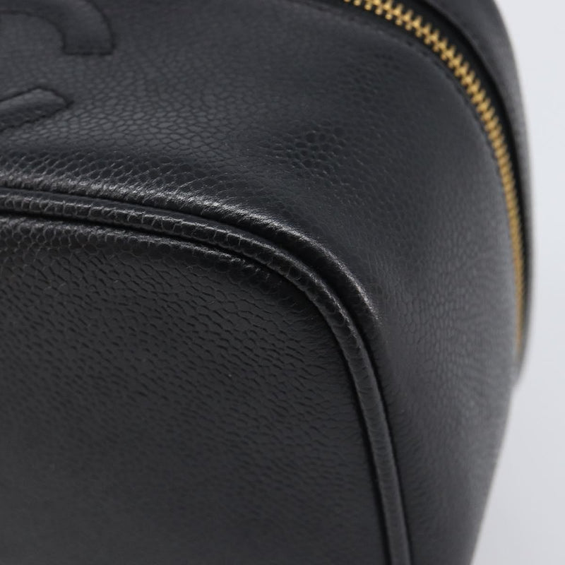 Chanel Vintage Timeless Cosmetic Case Caviar Black Leather Bag