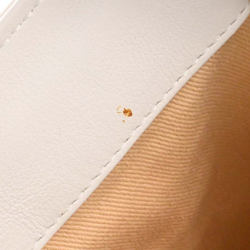 Chanel Cc Top Handle Bucket Stitched Calfskin White Leather Bag