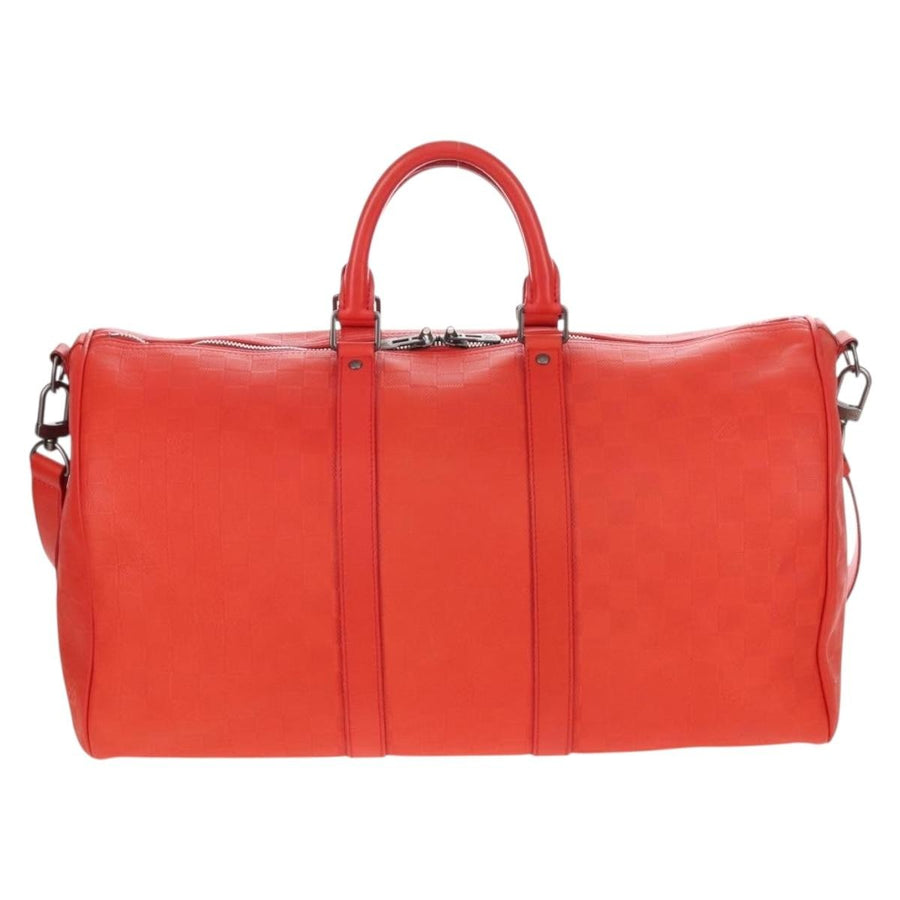 Louis Vuitton Keepall Bandouliere Damier Infini Leather Red Bag