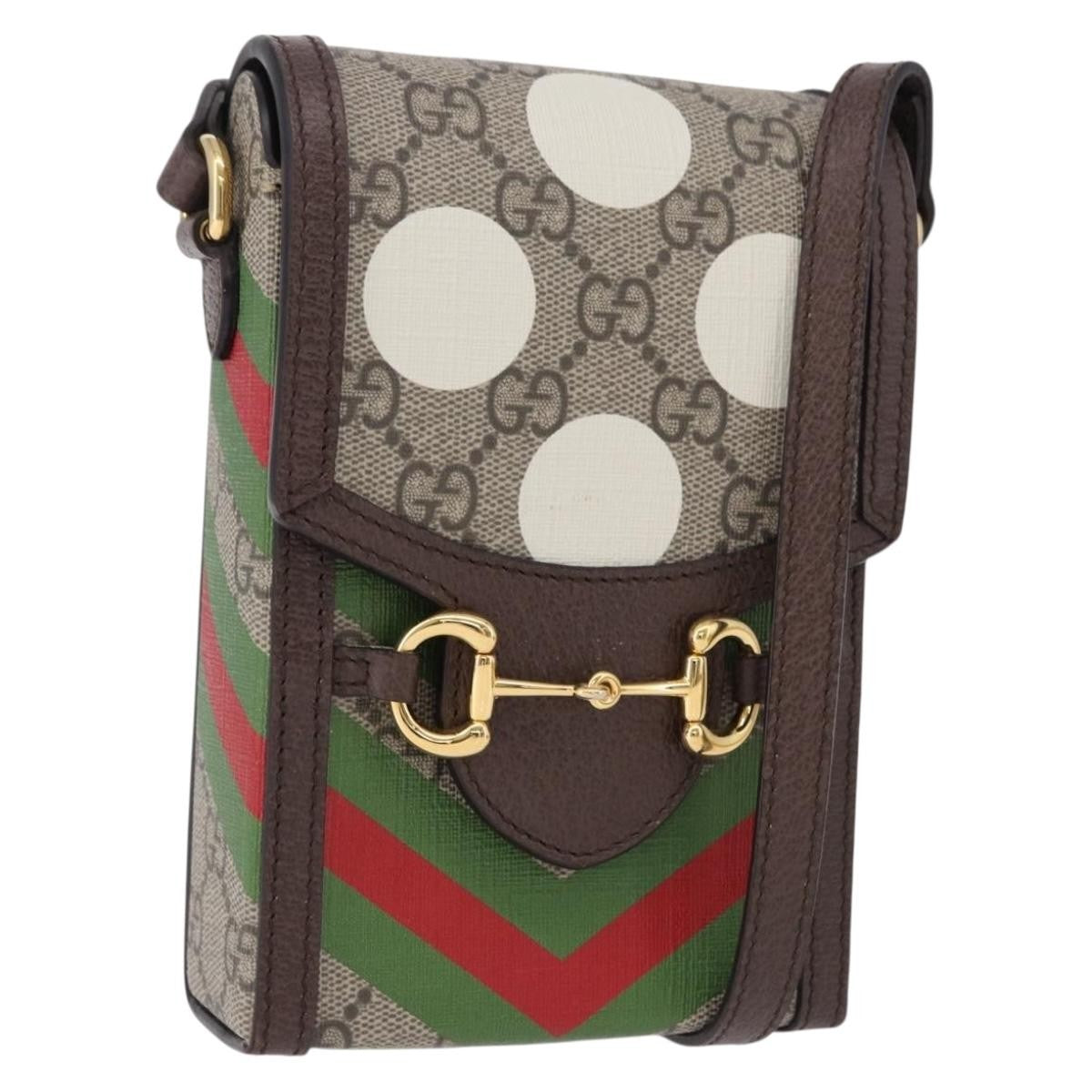 Gucci Horsebit 1955 Printed Gg Coated Canvas Beige Bag