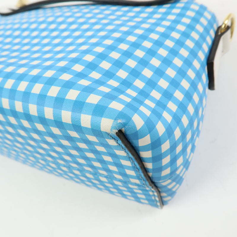 Fendi By The Way Satchel Printed Leather Blue