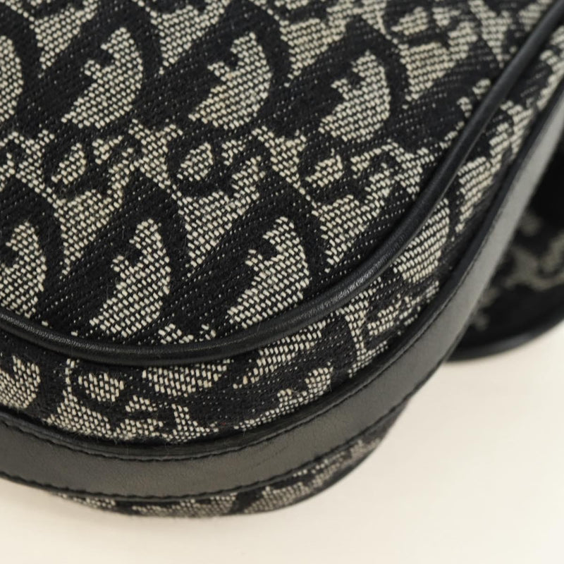 Christian Dior Vintage Cd Flap Messenger Diorissimo Canvas Black