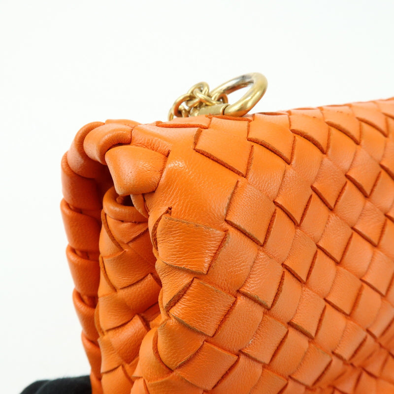 Bottega Veneta Olimpia Intrecciato Nappa Orange Leather Bag