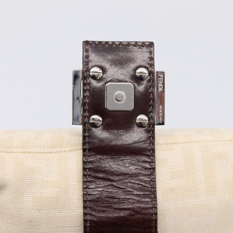 Fendi Baguette Pochette Zucca Canvas Neutral Bag