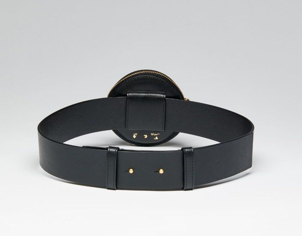 Off-White Leather Coin Purse Belt Wallet — Black