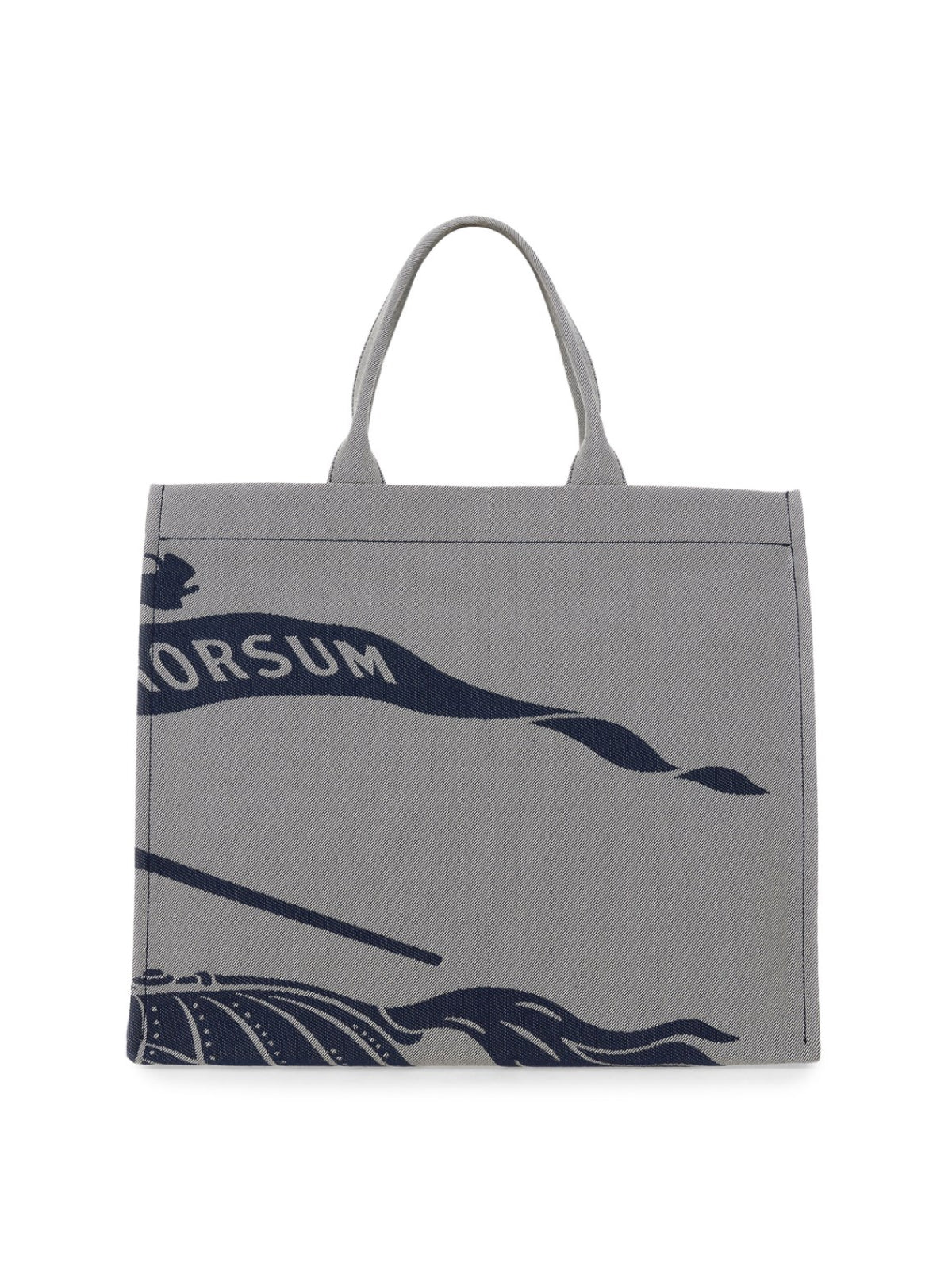Burberry Ekd Knight Tote Bag — Gray Textile