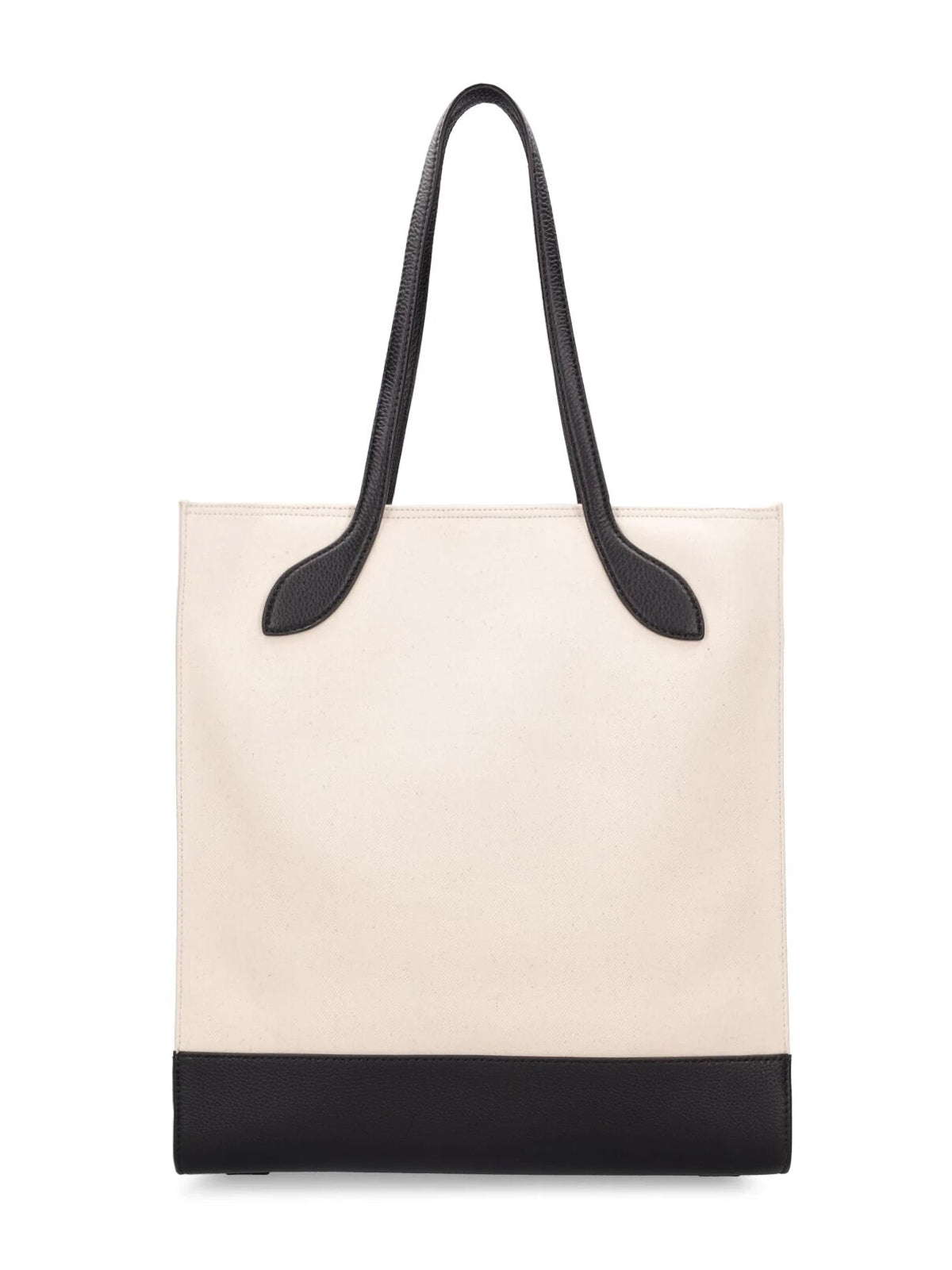 Bally Two-Tone Leather & Canvas Tote Bag — Beige Textile