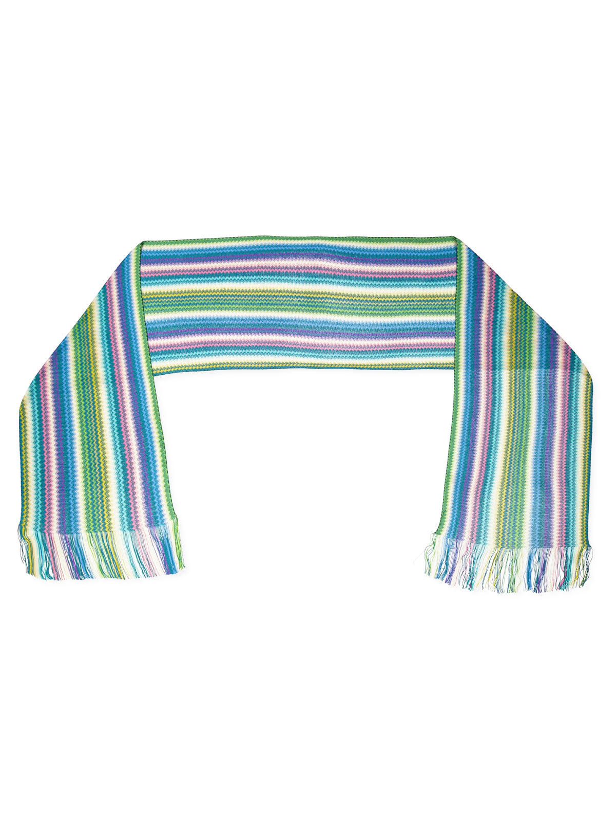 Missoni Zig Zag Striped Scarf — Multicolor Viscose Scarfs