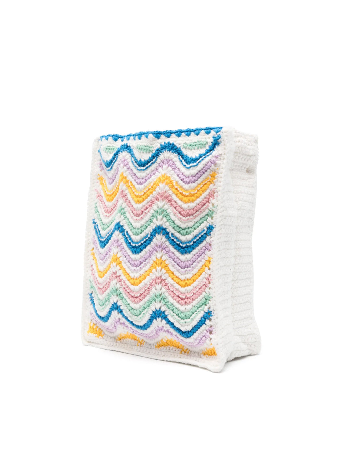 Casablanca Gradient Wave Crochet Crossbody Bag — Multicolor Cotton