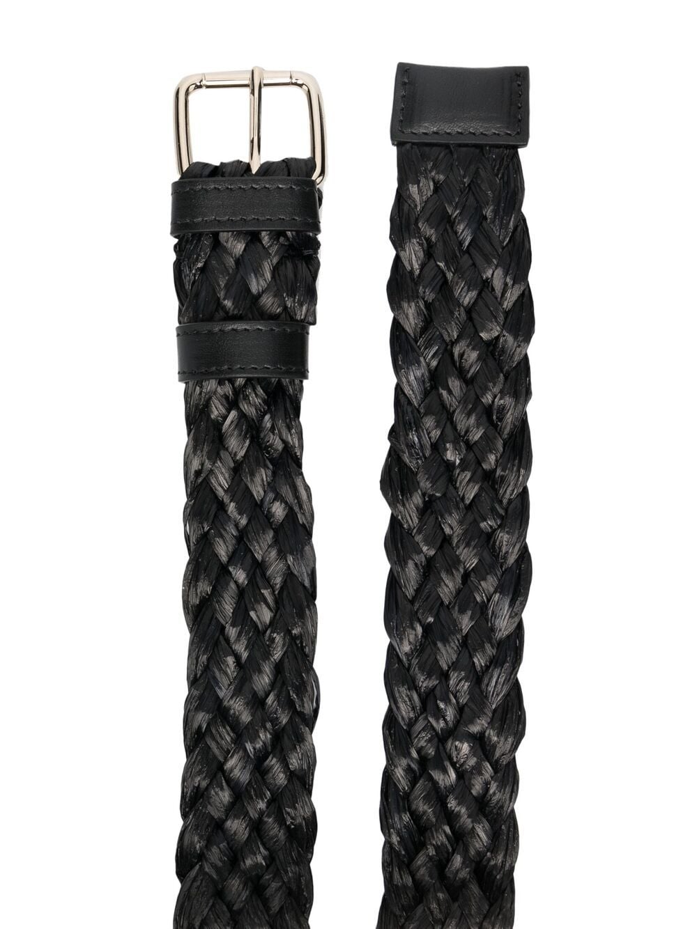 Red Valentino Woven Logo Belt — Black Textile