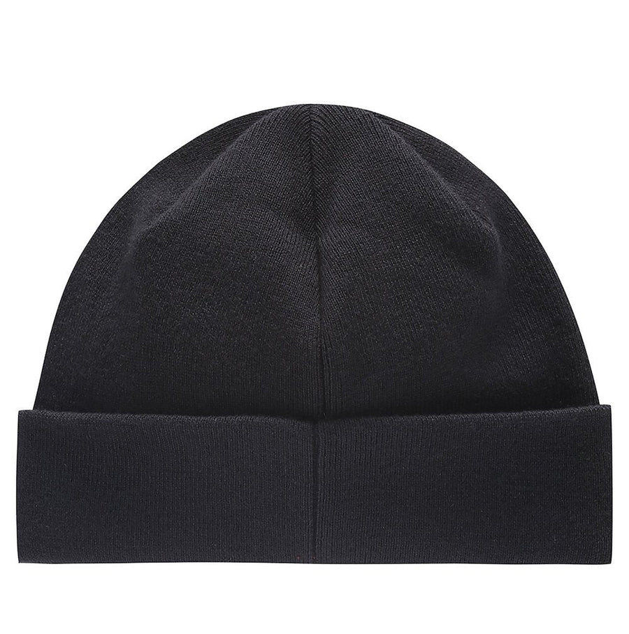 Hugo Boss 50464420001 Wool-Cotton Blend Beanie — Black Beanies