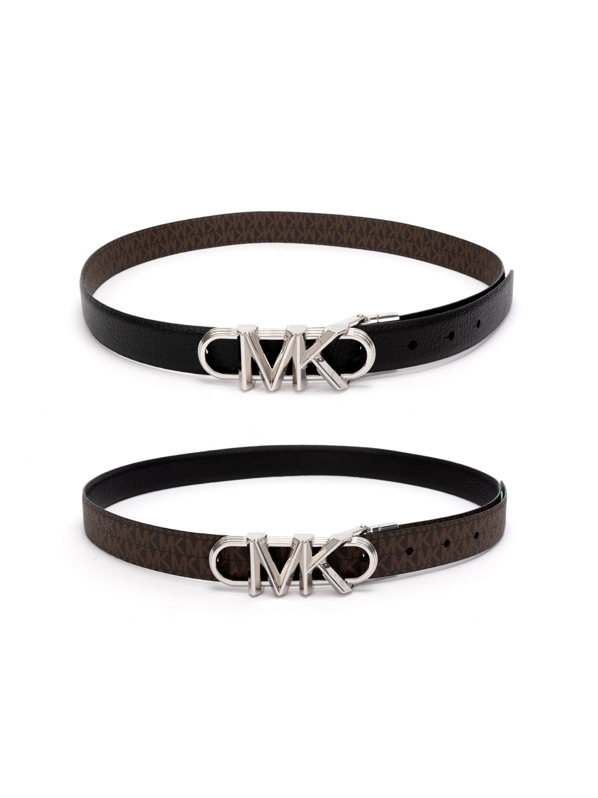 Michael Kors Reversible Monogram Belt — Black Leather