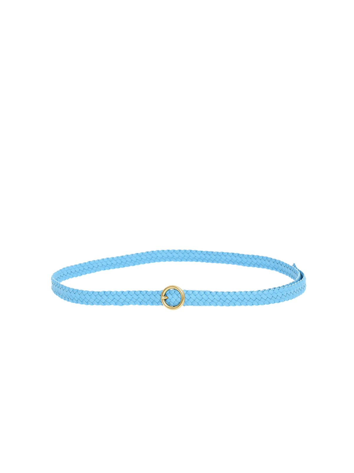Bottega Veneta Intrecciato Nappa Belt — Blue Leather