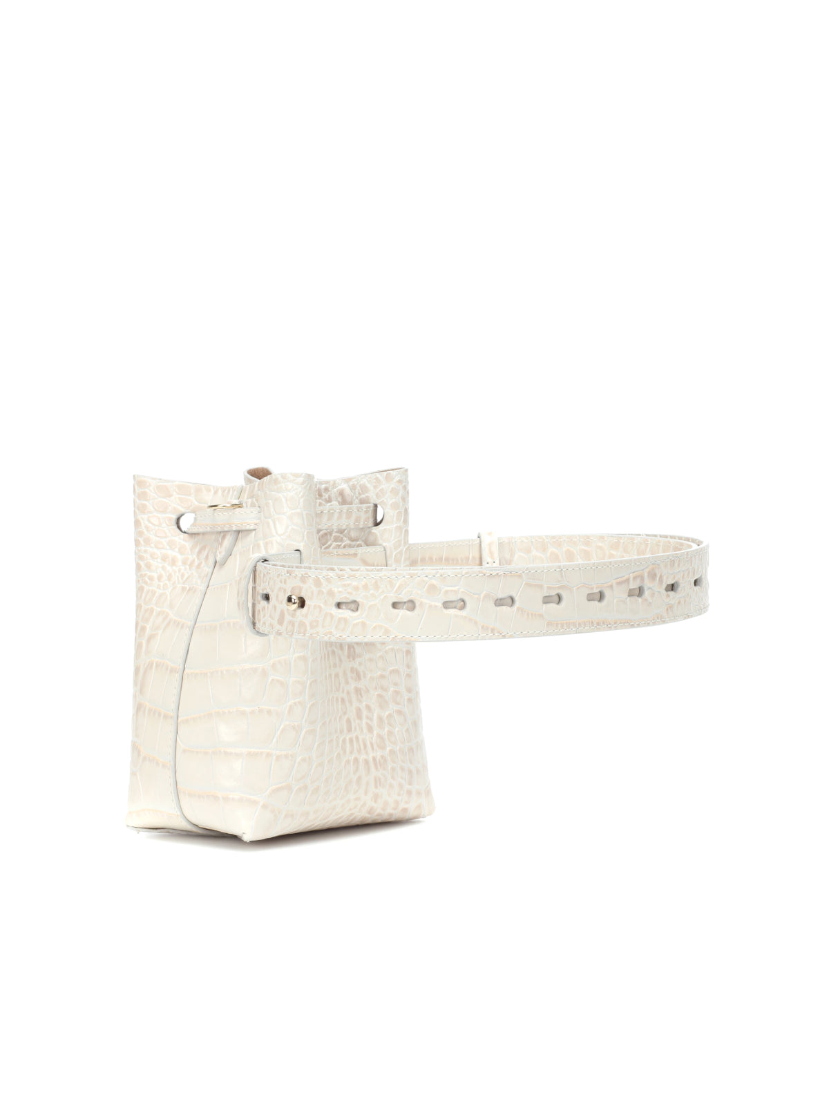 Nanushka Minee Bucket Bag — Beige Pvc