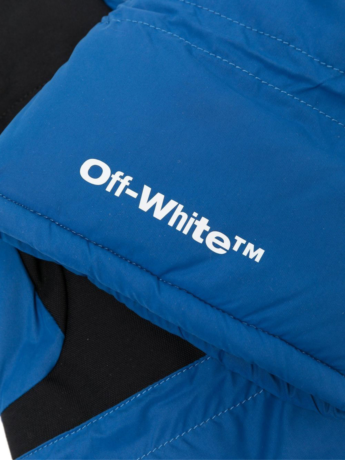 Off-White Ski Mittens — Blue Polyamide Glove