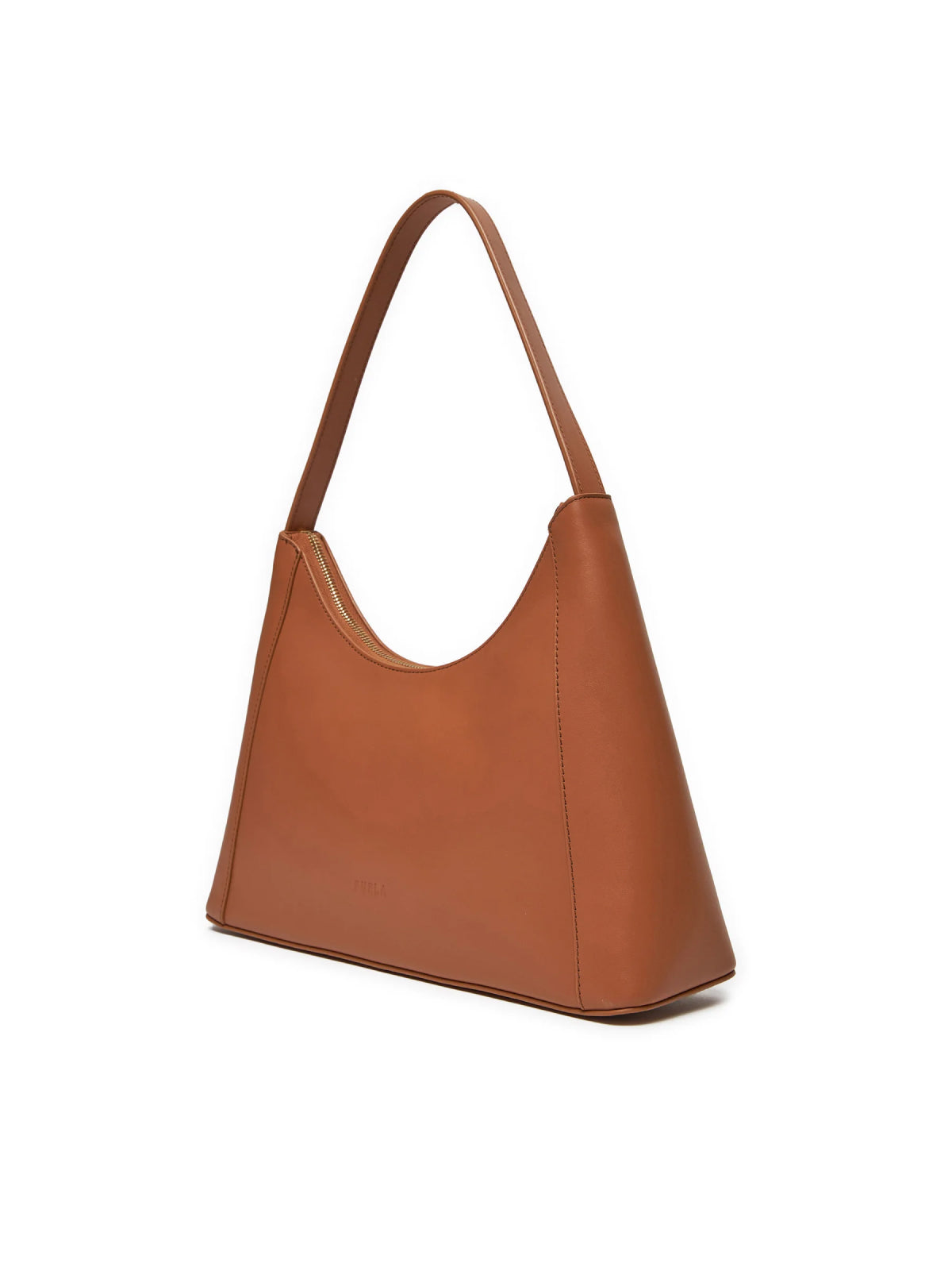 Furla Diamante Shoulder Bag — Brown Leather