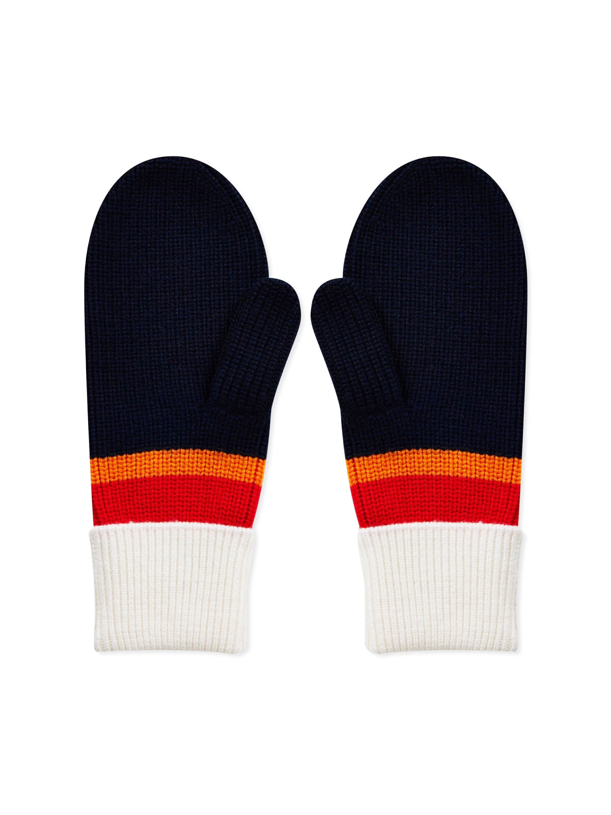 Michael Kors Logo Mittens Gloves — Blue Merino Wool