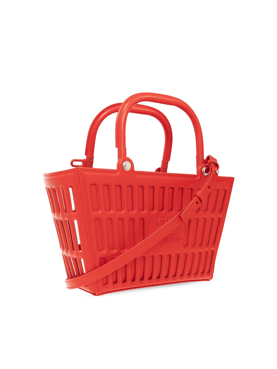 Balenciaga Mag Tote Bag — Red Thermoformed Leather