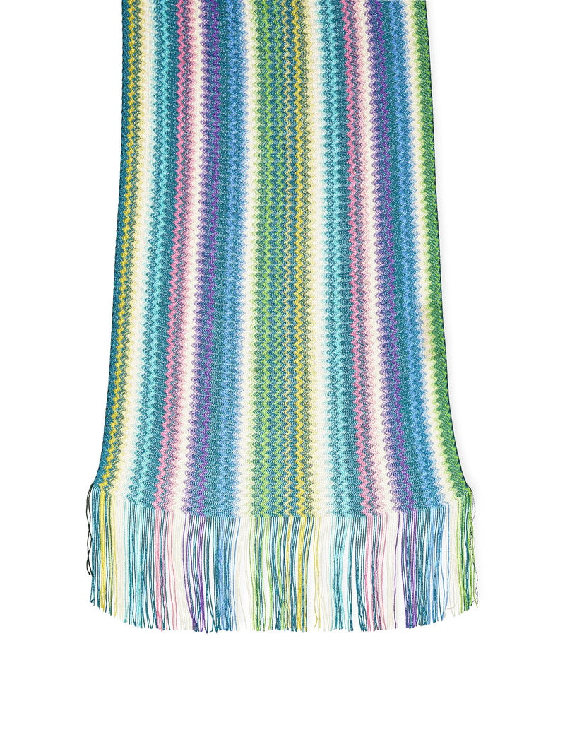 Missoni Zig Zag Striped Scarf — Multicolor Viscose Scarfs