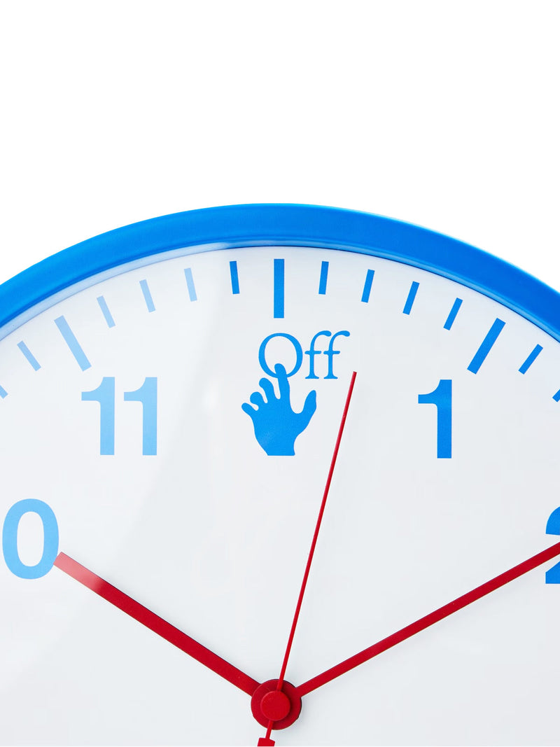 Hand Off Logo Quartz Wall Clock Blue Accessories > Jewelry