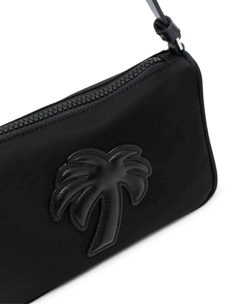 Palm Angels Logo-Embroidered Nylon Shoulder Bag — Black