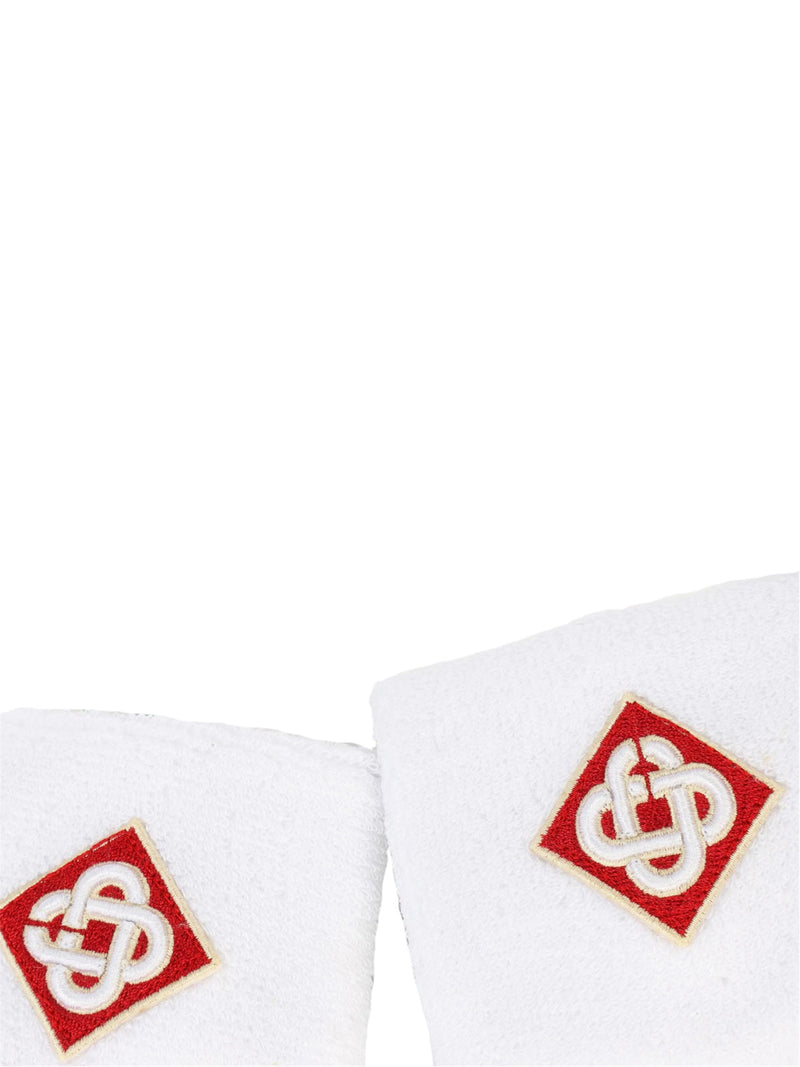 Casablanca Red Diamond Logo Handkerchief — White Cotton Accessory
