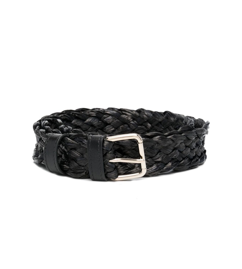 Red Valentino Woven Logo Belt — Black Textile