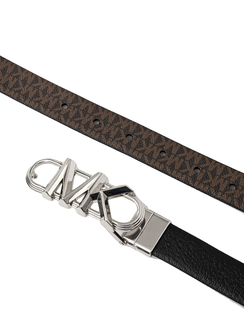 Michael Kors Reversible Monogram Belt — Black Leather