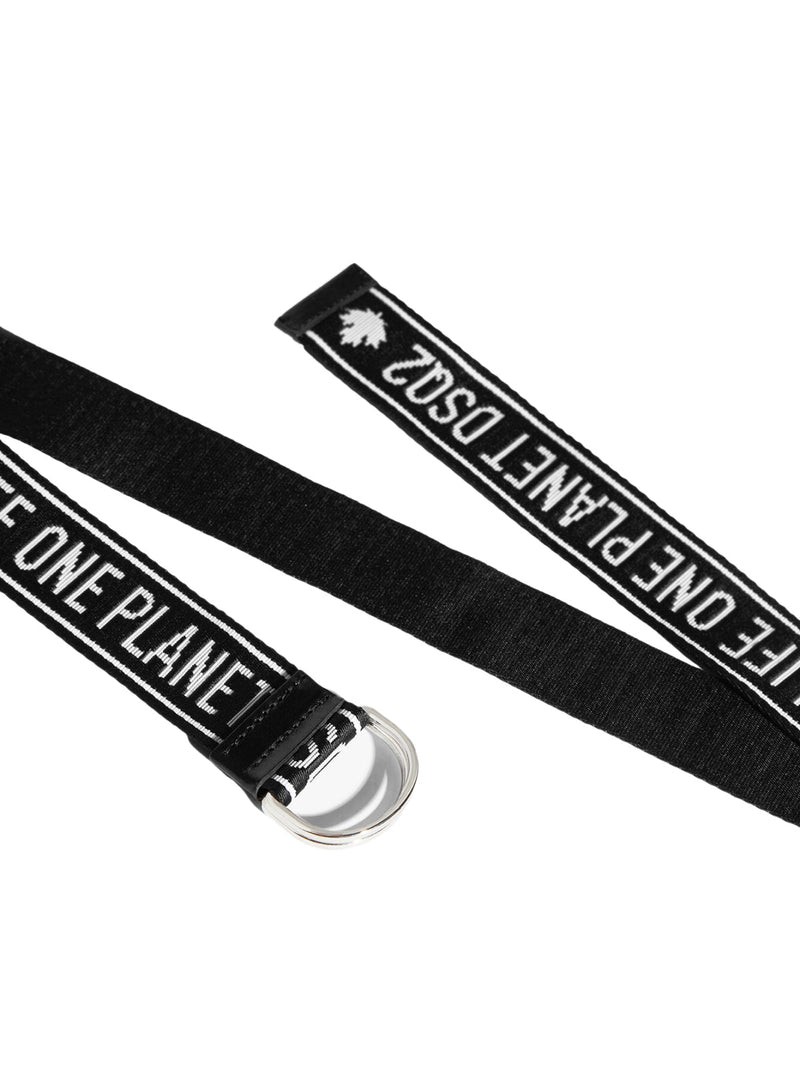 Dsquared2 Logo Industrial Tape Belt — Black Textile