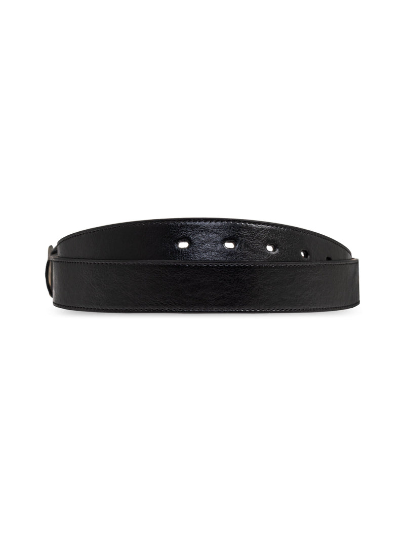 Fendi Ff Monogram Buckle Belt — Black Leather